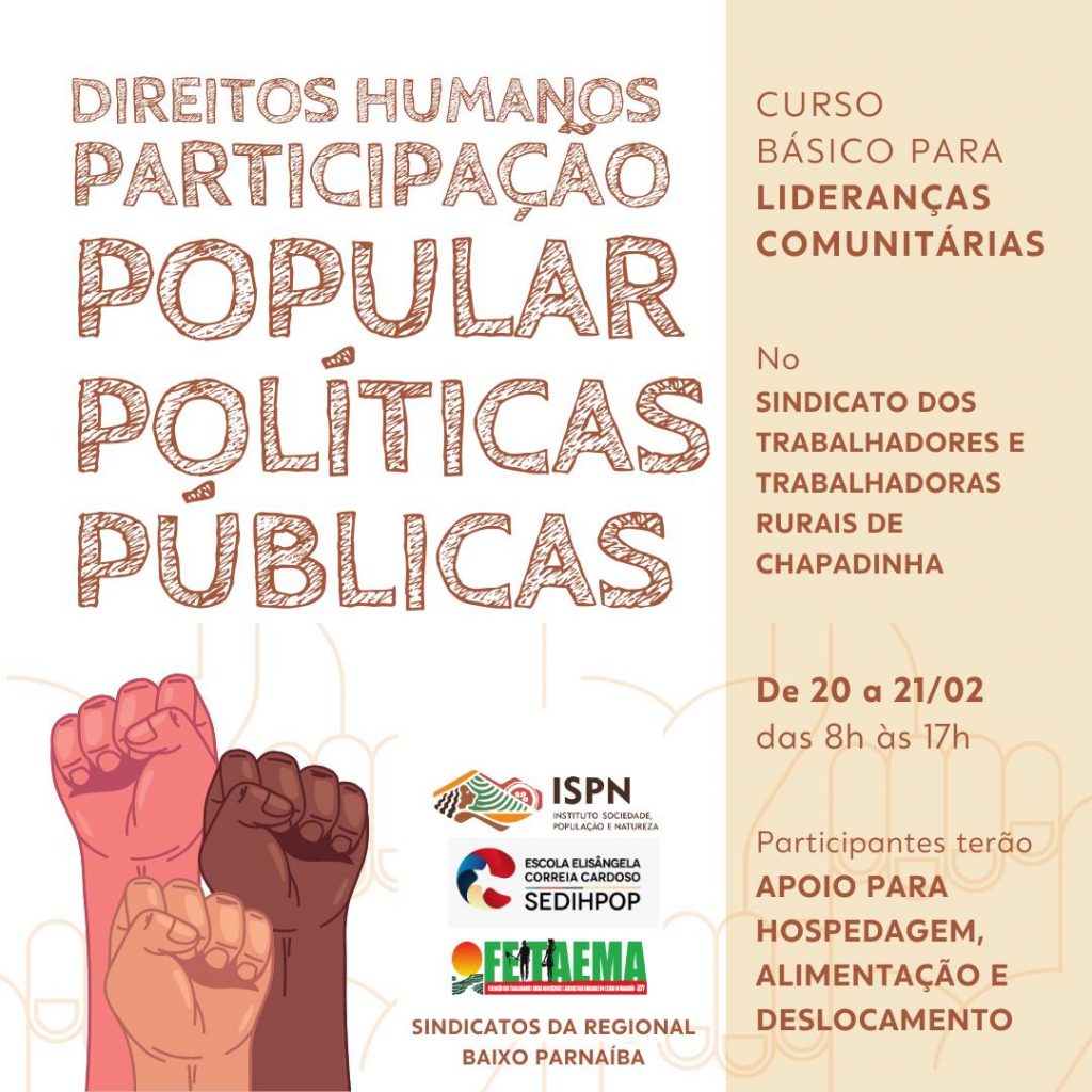 Escola dos Conselhos realizará formação em Chapadinha (MA) com o tema: “Direitos Humanos, Participação Popular e Políticas Públicas”